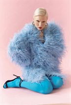 Шуба из пера страуса «Blue dreams» - фото 102407