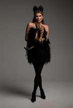 Платье мини из пера страуса - фото 102423