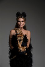 Платье мини из пера страуса - фото 102424