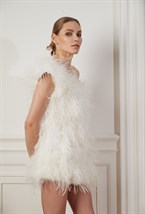 Платье из пера страуса на одно плечо - фото 102426