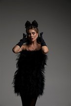 Платье мини из пера страуса - фото 102764