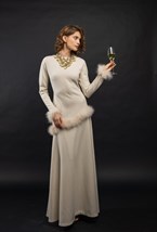 Платье из шерсти с перьями - фото 105668