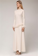 Платье из шерсти с перьями - фото 105673