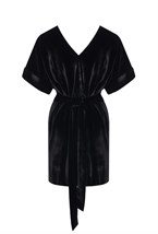 Платье мини из бархата - фото 105703