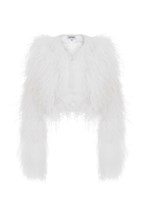 Жакет со страусиными перьями - фото 106022