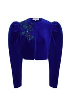 Кроп-жакет с вышивкой - фото 106052