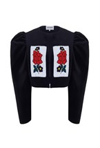 Кроп-жакет с вышивкой - фото 106056