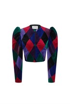 Кроп-жакет с вышивкой - фото 106059