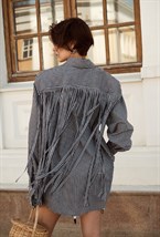 Рубашка-платье с бахромой - фото 106718