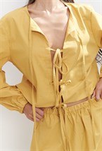 Рубашка из хлопка с завязками - фото 107069