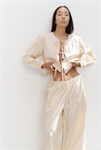 Рубашка из хлопка с завязками - фото 107071