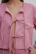 Рубашка из хлопка с завязками - фото 107078