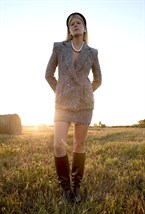 Двубортный жакет из твида - фото 107827