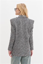 Двубортный жакет из твида - фото 107830