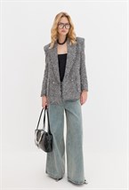 Двубортный жакет из твида - фото 107831