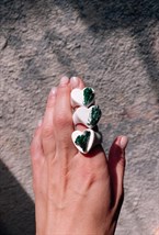 Кольцо сердце с малахитом - фото 108541