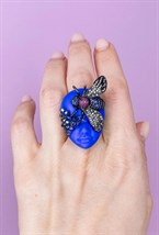 Кольцо с сапфировой куколкой и мушкой - фото 108547