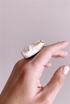 Кольцо белая Нимфа - фото 108570