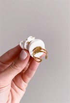 Кольцо белая Нимфа - фото 108571