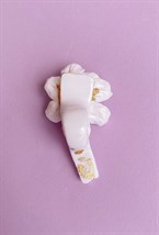 Кольцо белая текстура с цветком - фото 108580