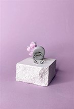 Кольцо Нимфа меланж с розовым цветком - фото 108588