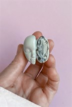 Серое кольцо с серым агатом - фото 108634