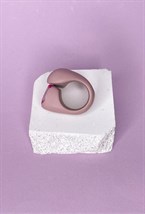 Нюдовое кольцо с розовым агатом - фото 108642