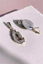 Серьги серая куколка мини с агатом - фото 108733