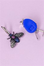 Серьги с сапфировой куколкой мини и пчелкой - фото 108750