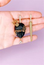 Серьги принцесса с золотой иглой - фото 108760