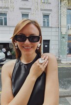 Серьги-гвоздики белые кошки с хлопковым жемчугом - фото 108774