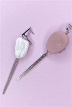 Серьги с розовой куколкой жемчужиной и иглами - фото 108776