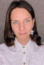 Серьги белая куколка с крестом - фото 108799