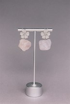 Серьги розовым кварцем - фото 108804