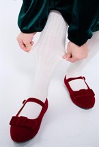 Бархатное платье изумрудного цвета с красным атласным бантом + заколка - фото 109063