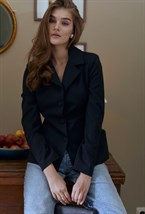 Однобортный жакет с объемными карманами - фото 109701