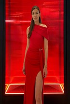 Красное платье Алексия из трикотажа - фото 109886