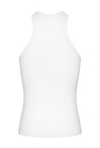 Майка X белая из трикотажа в рубчик - фото 109914