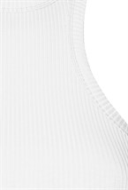 Майка X белая из трикотажа в рубчик - фото 109915