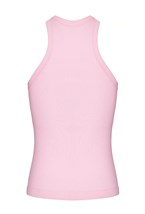 Майка X белая из трикотажа в рубчик - фото 109947