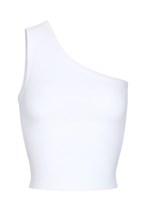 Топ на одно плечо из плотного трикотажа - фото 109958