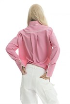 Укороченная рубашка с белым кантом - фото 109962