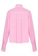 Укороченная рубашка с белым кантом - фото 109966