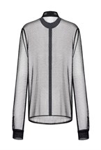 Рубашка из сетки со стойкой - фото 109977