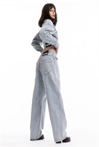 Джинсы широкие голубые - фото 109982