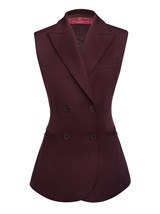 Двубортный жилет с объемными плечами - фото 110188