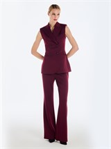 Двубортный жилет с объемными плечами - фото 110193