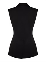 Двубортный жилет с объемными плечами - фото 110198