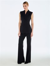 Двубортный жилет с объемными плечами - фото 110203