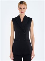 Двубортный жилет с объемными плечами - фото 110204